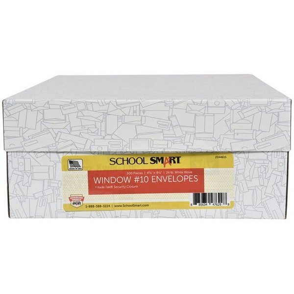 School Smart ENVELOPE NO 10 KWIK TAK WINDOW SECURITY  BX OF 500 PK 1121331